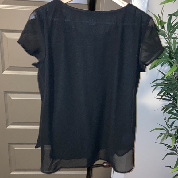 ⭐️Ann Taylor black two layered shirt⭐️ - Picture 2 of 4